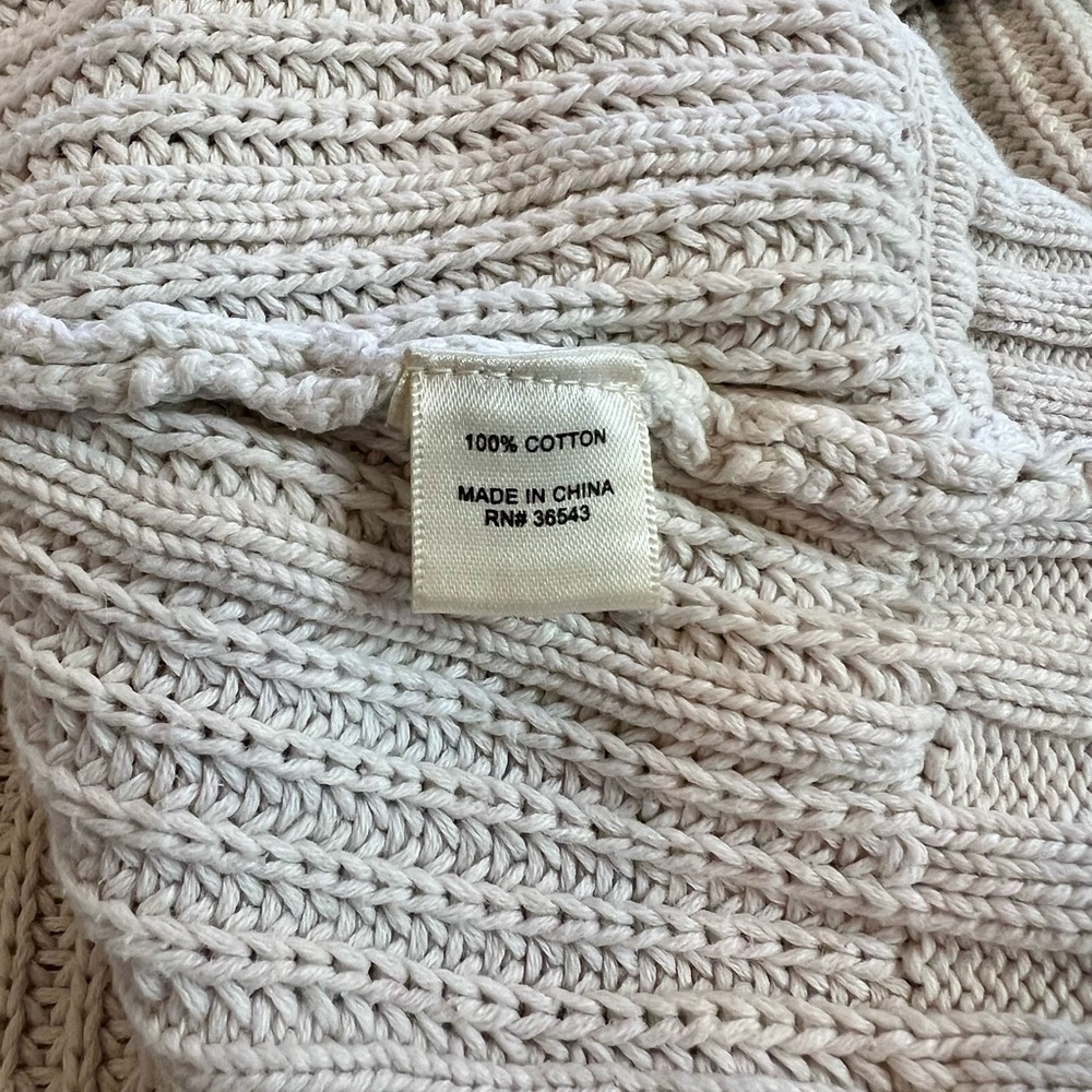 Bass Cable Knit Cream Cardigan Medium - Picture 13 of 14